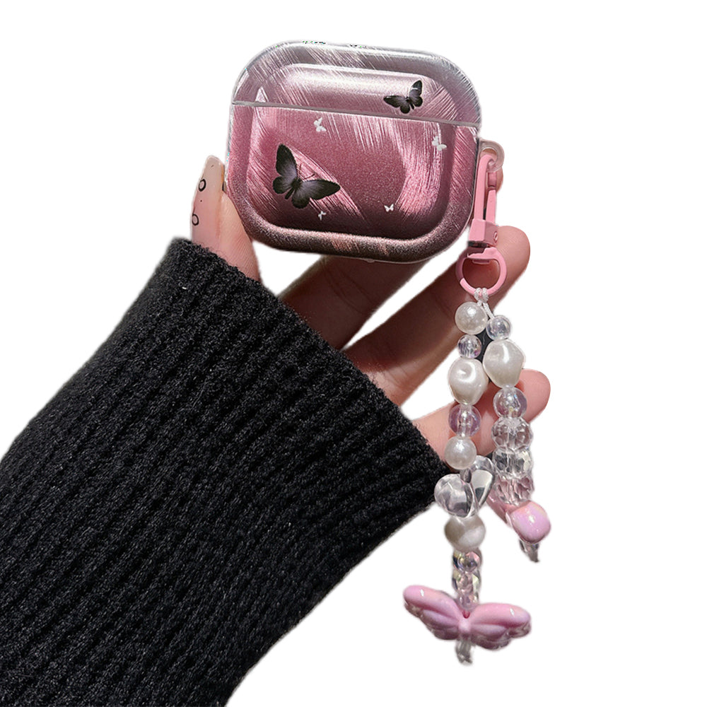 For Apple AirPods Pro Stylish Butterfly Pattern TPU Cover Bluetooth Earphone Dust-proof Case with Pendant For Apple AirPods Pro Stylish Butterfly Pattern TPU Cover Bluetooth Earphone Dust-proof Case with Pendant